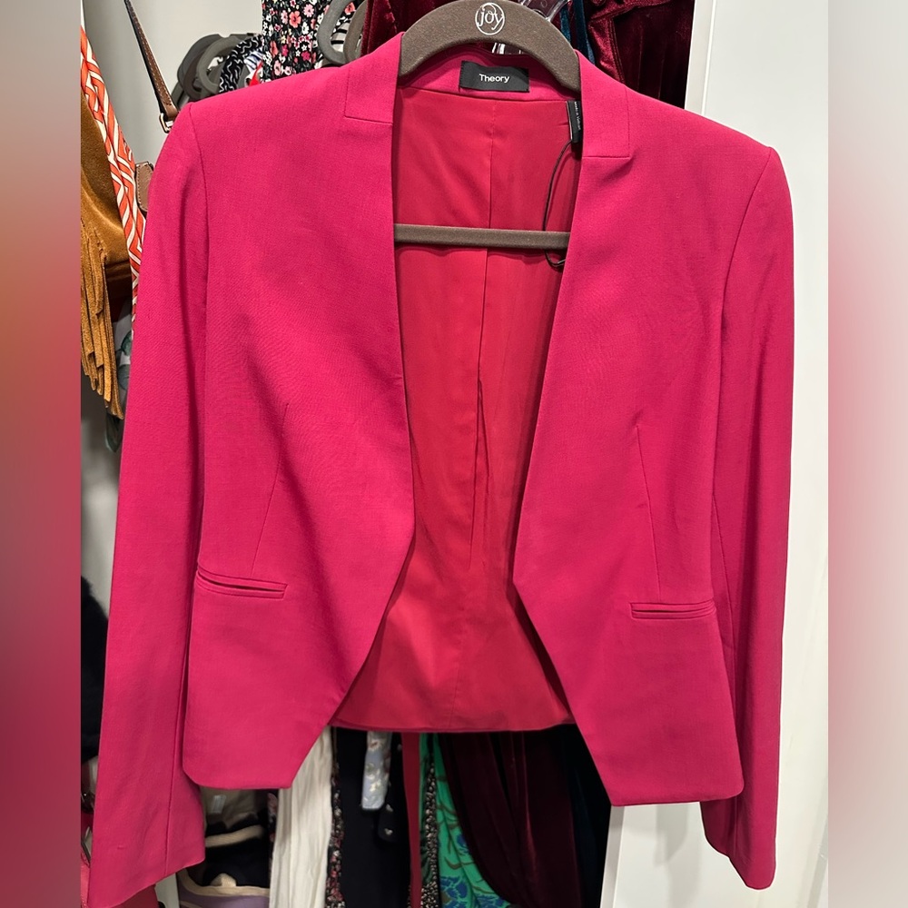 Theory bright Pink suit jacket. Size 0